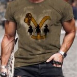 Ranch Cowboy Yellowstone Graphic Men's Poly Tee L-XXL
